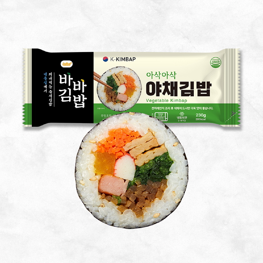 (올곧)바바김밥7줄기획구성(야채,버섯잡채,유부우엉,돼지불고기,제육,진미,참치마요)