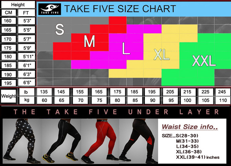 Take Five Compression Size Chart