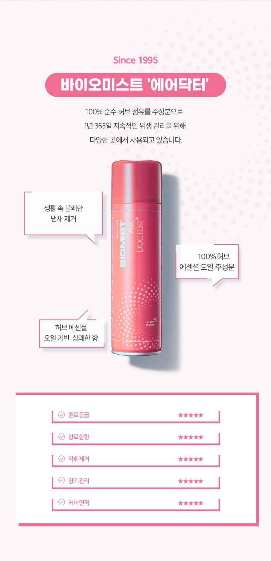 바이오미스트 천연성분 항진균제 에어닥터 실내 화장실 자동 방향제 상세 이미지 4