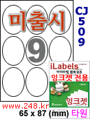 아이라벨 9칸 타원형라벨