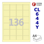 아이라벨 CL644Y (136칸) 흰색  광택 / A4 [100매] iLabels