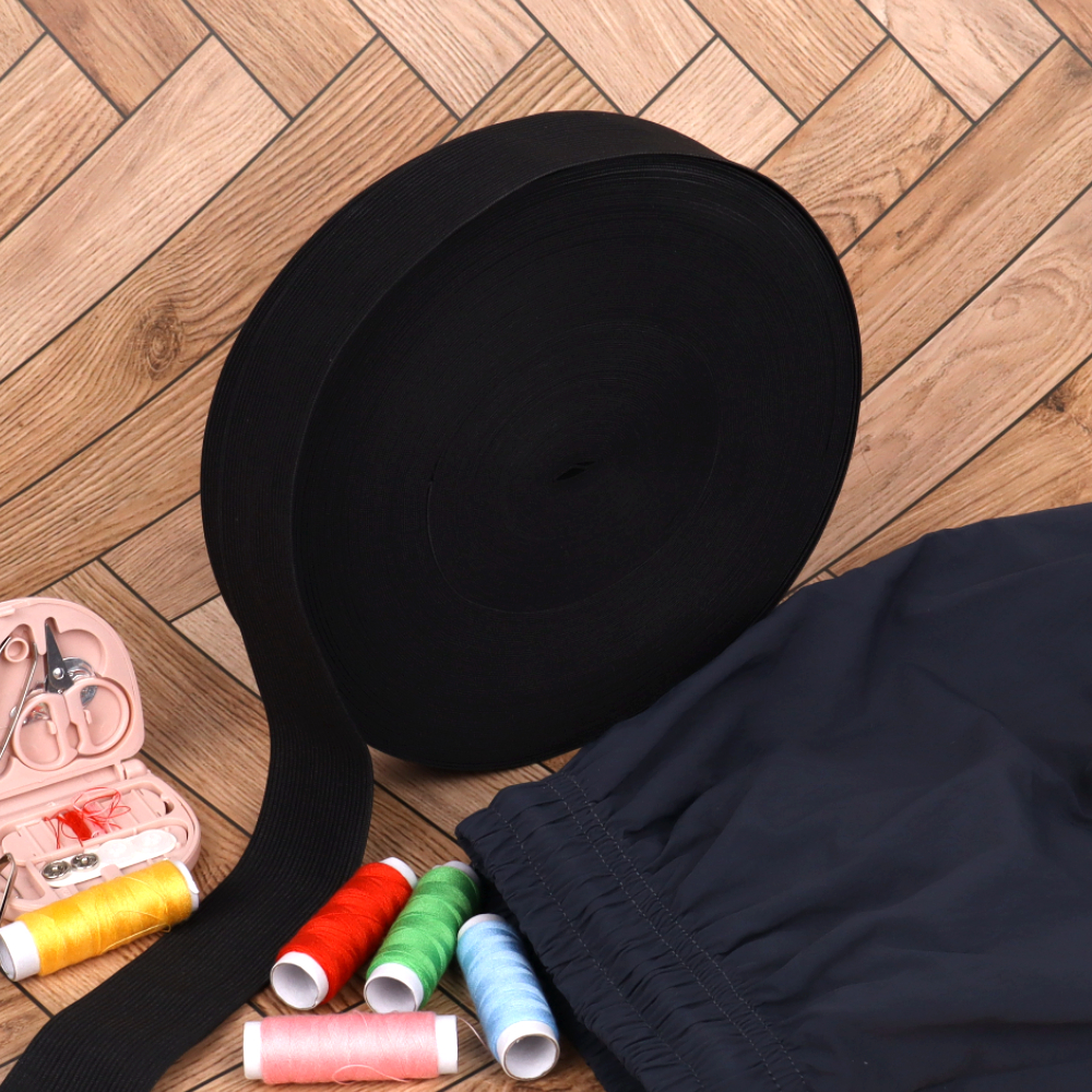 대용량 넓은 고무줄밴드 블랙 4cm x 40m