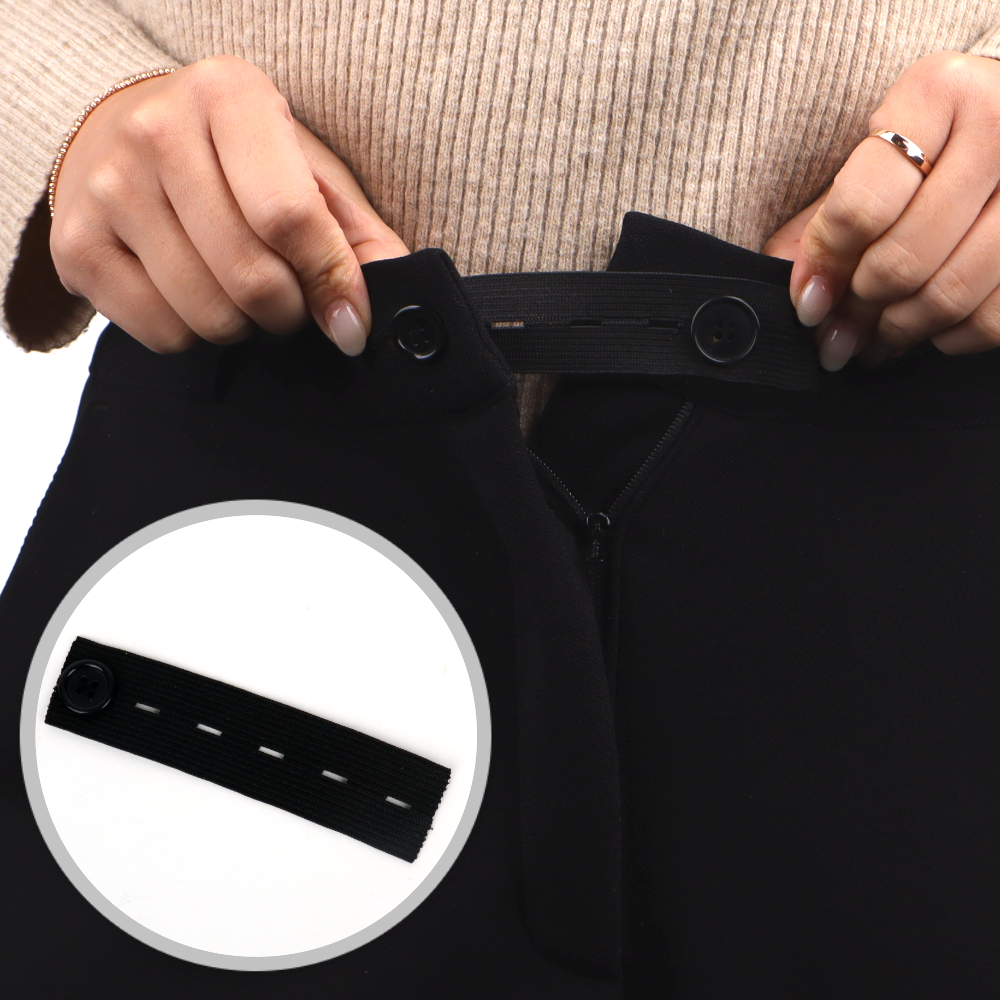 바지 허리늘리기 밴딩 매직단추 블랙