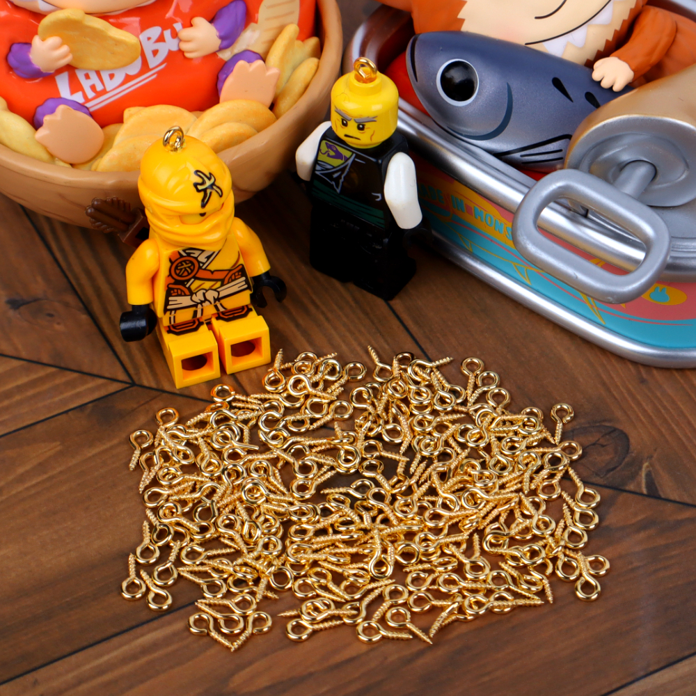 키링 부자재 고리핀 9자핀 골드 4x8 200P