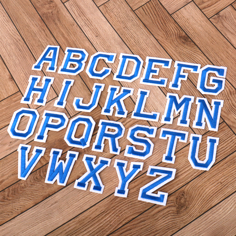 열접착 자수패치 알파벳 와펜 블루