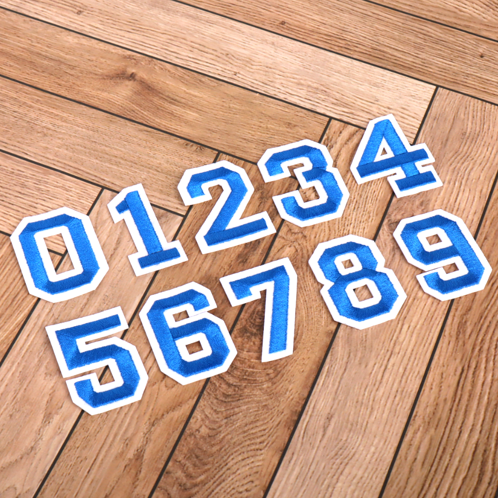 열접착 자수패치 숫자 와펜 블루