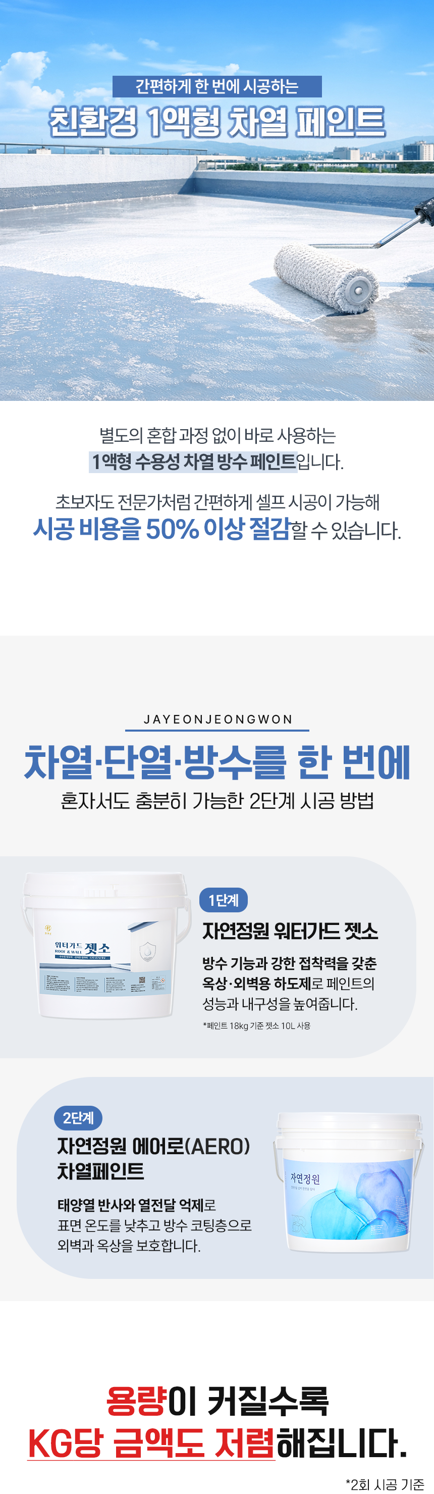 자연정원 에어로페인트 5kg 열차단 단열 차열 방수페인트