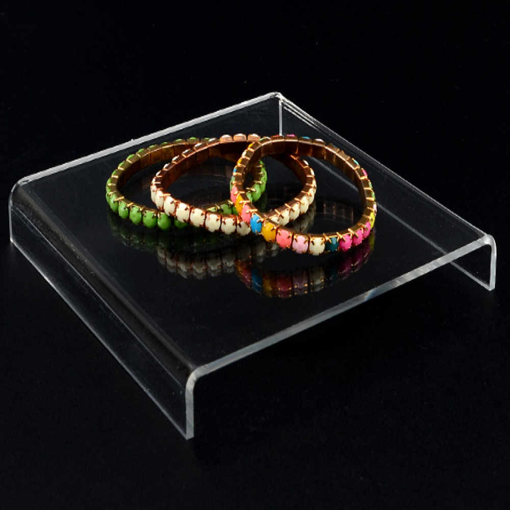 디스플레이랙 아크릴디자인가구 다용도스텝랙 아크릴 150x150x20mm 정사각 ㄷ형 진열대