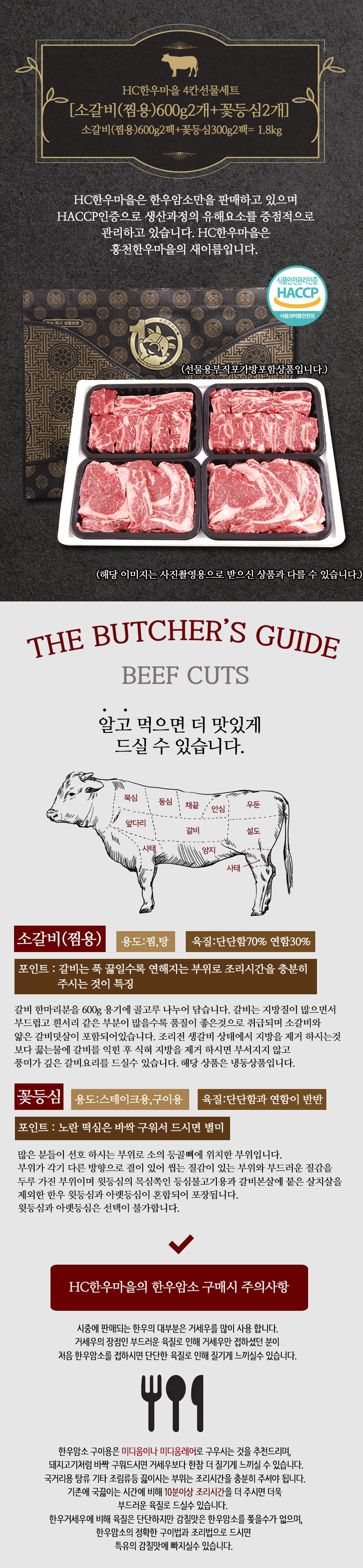갈비2개+꽃등심2개세트