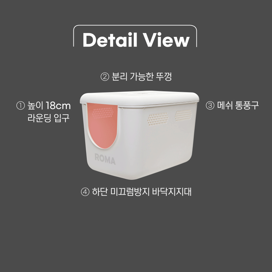 [ROMA]로마 굿똥Ⅱ 고양이화장실 후드형 초대형 특대형 로패밀리
