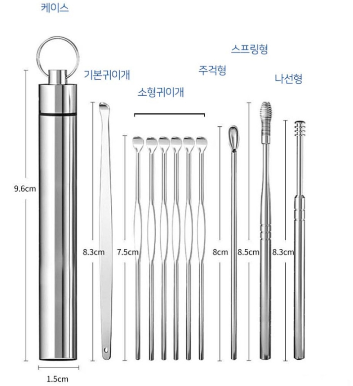 홈랜드 귀 청소기 귀후비개 세트 귀지 제거 스프링 360도 귀이개 상세 이미지 12
