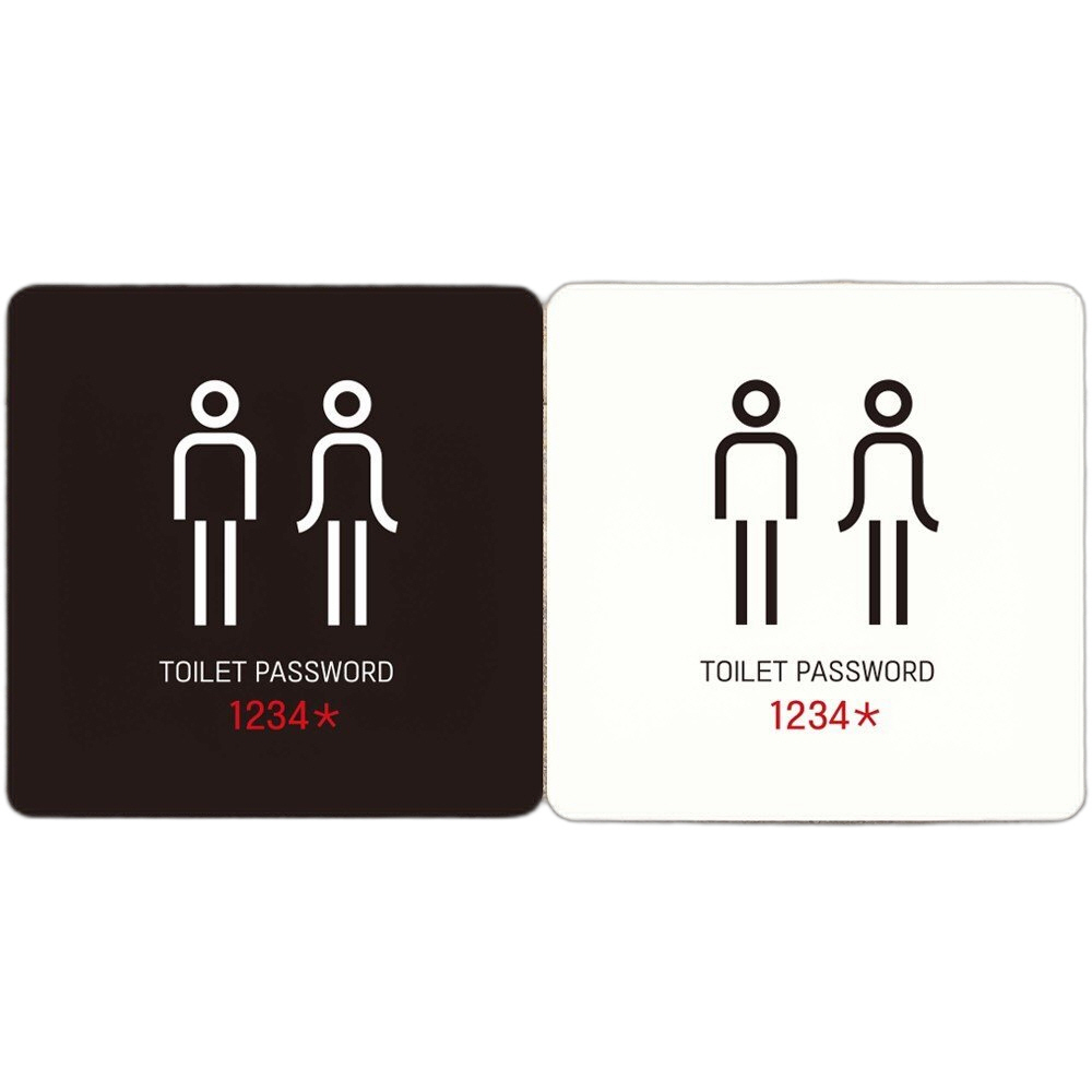 TOILET PASSWORD1 부착형 정사각안내판 22x22cm