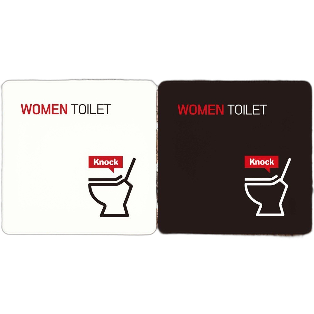 WOMEN TOILET1 부착형 정사각안내판 22x22cm