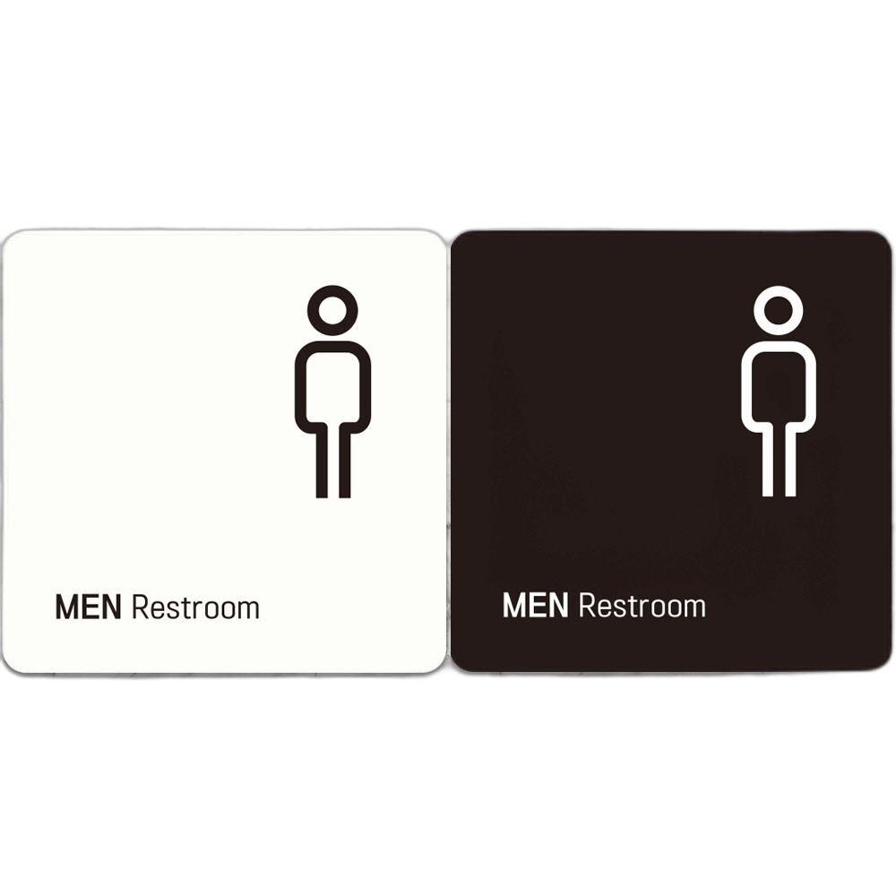 MEN Restroom3 부착형 정사각안내판 22x22cm