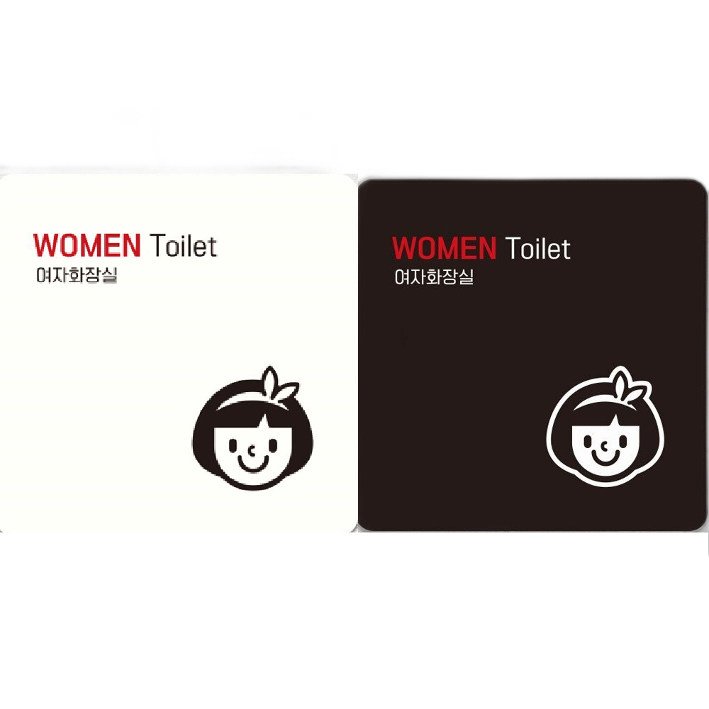 WOMEN Toilet 부착형 정사각안내판 22x22cm