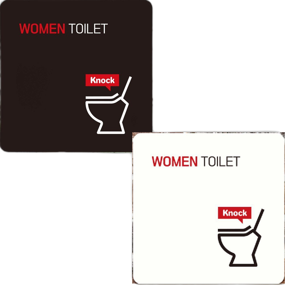 WOMEN TOILET1 부착형 정사각안내판 18x18cm