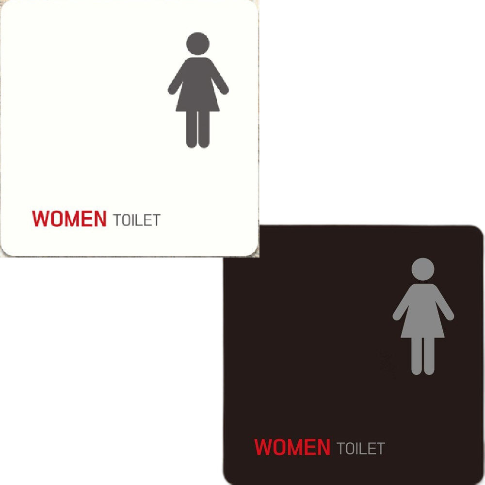 WOMEN TOILET2 부착형 정사각안내판 18x18cm