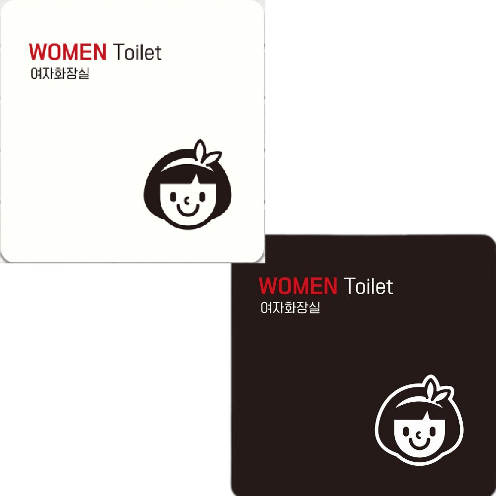 WOMEN Toilet 부착형 정사각안내판 18x18cm