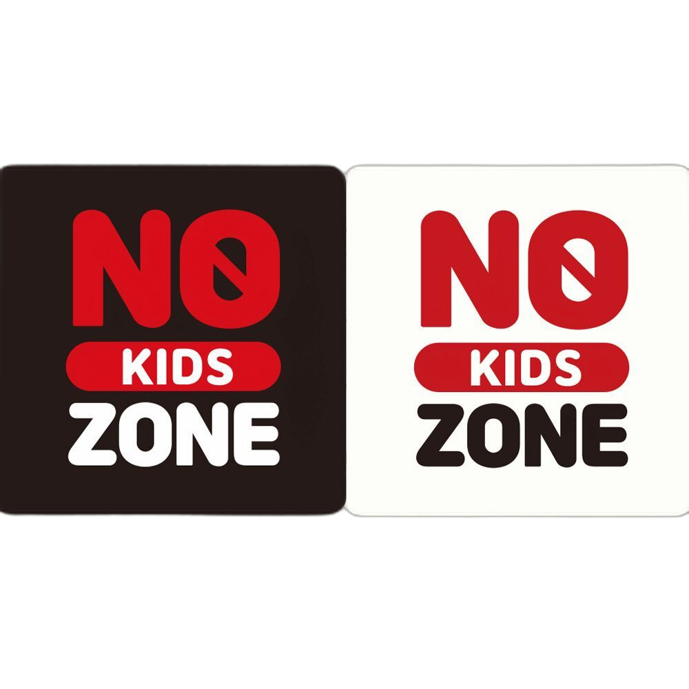 NO KIDS ZONE5 부착형 정사각 안내판 18x18cm