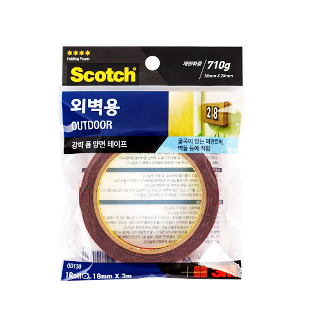 3M 스카치 강력 외벽용 폼 양면테이프 18mm x