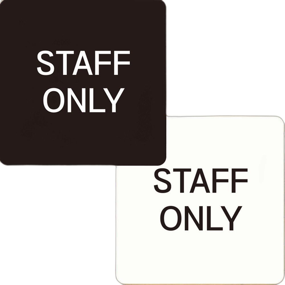 STAFF ONLY1 부착형 정사각 안내판 15x15cm