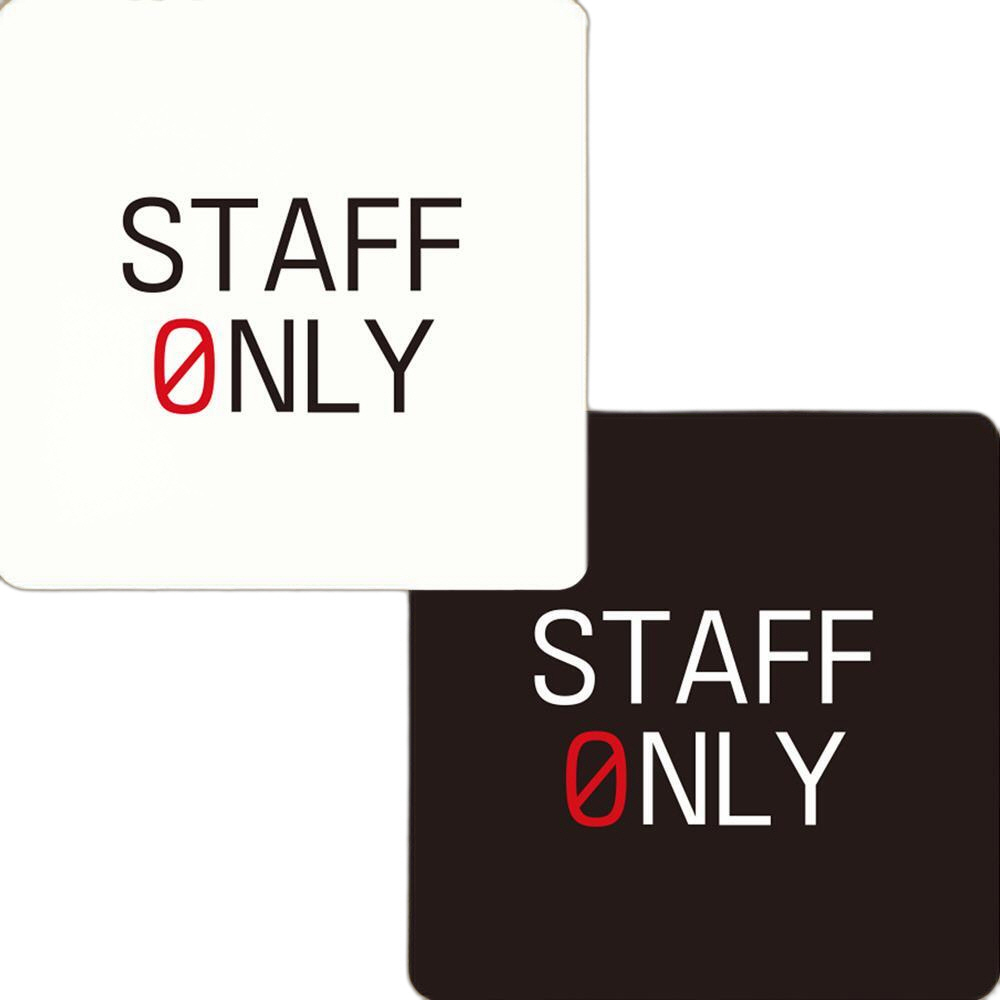 STAFF ONLY2 부착형 정사각 안내판 15x15cm