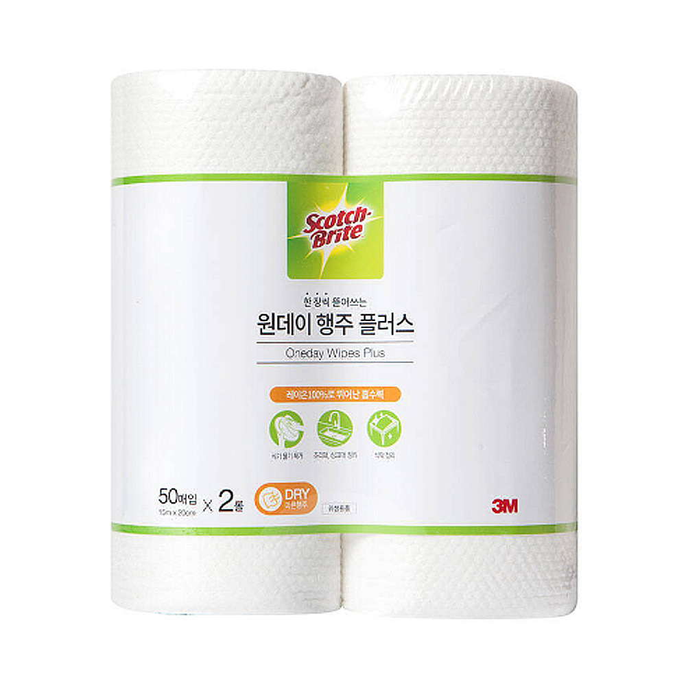 3M 원데이 행주 플러스 50매 x 2Roll