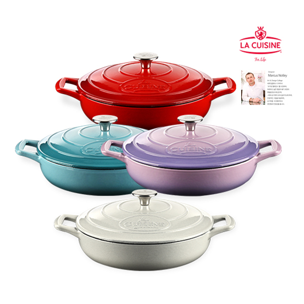 [La Cuisine] 라퀴진 아일랜드 무쇠 원형 전골냄비 25cm