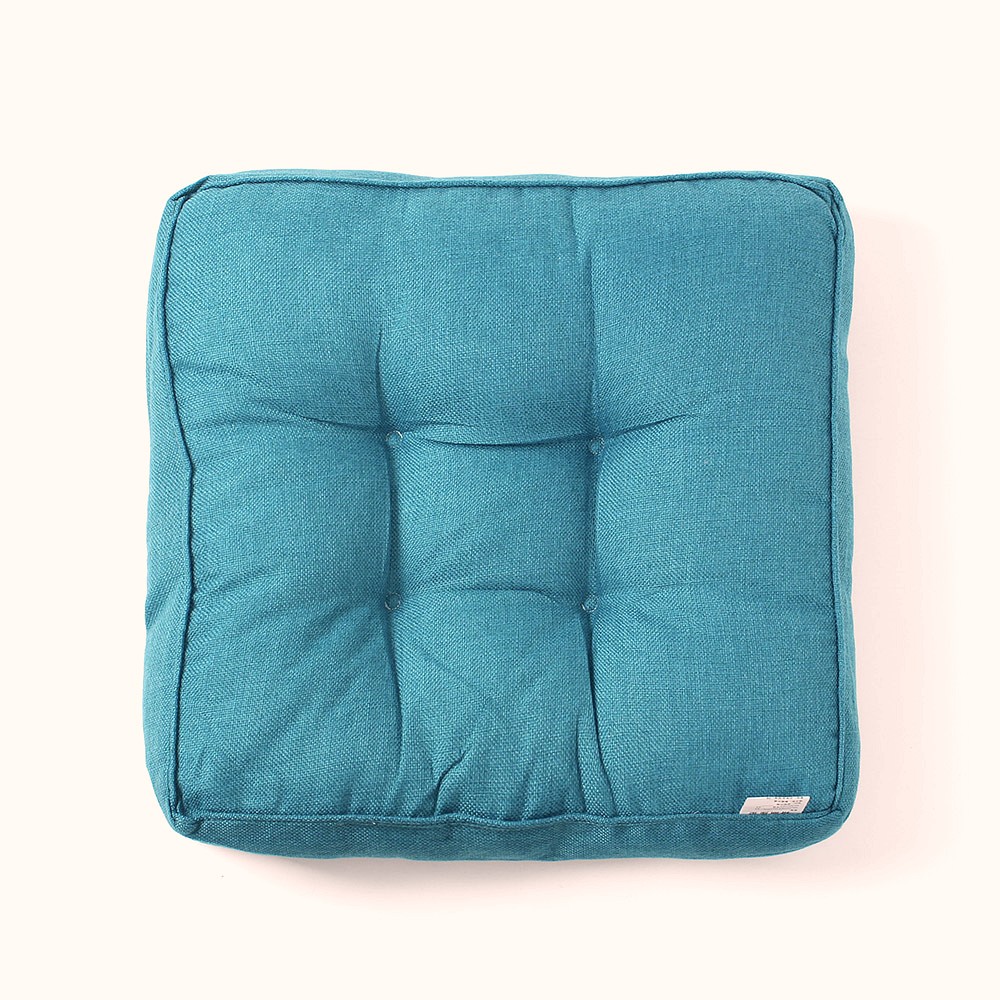 포인트 쿠션 두꺼운 높은 사각 방석 블루그린 의자 매트  바닥 깔개  좌식 쇼파 패드
