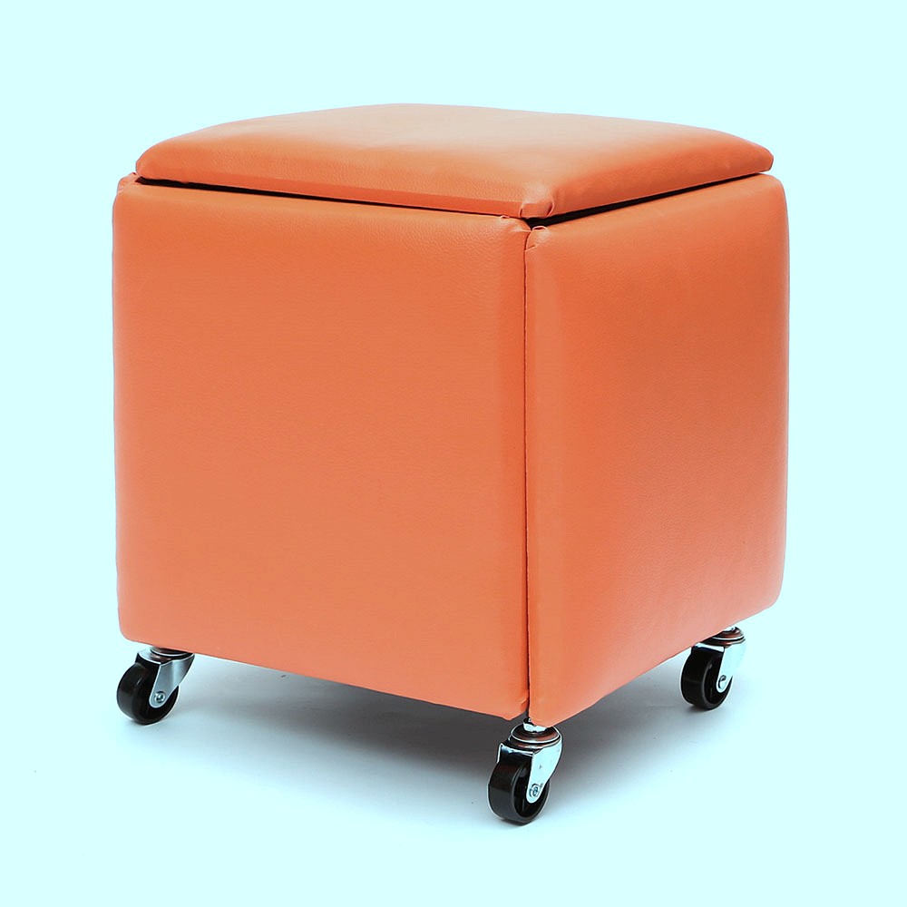 Oce 변신 보조 의자 5ea 1세트 사각 레자 스툴 오렌지 팔걸이 없는 의자 보조 큐브 의자 쇼파 발받침대