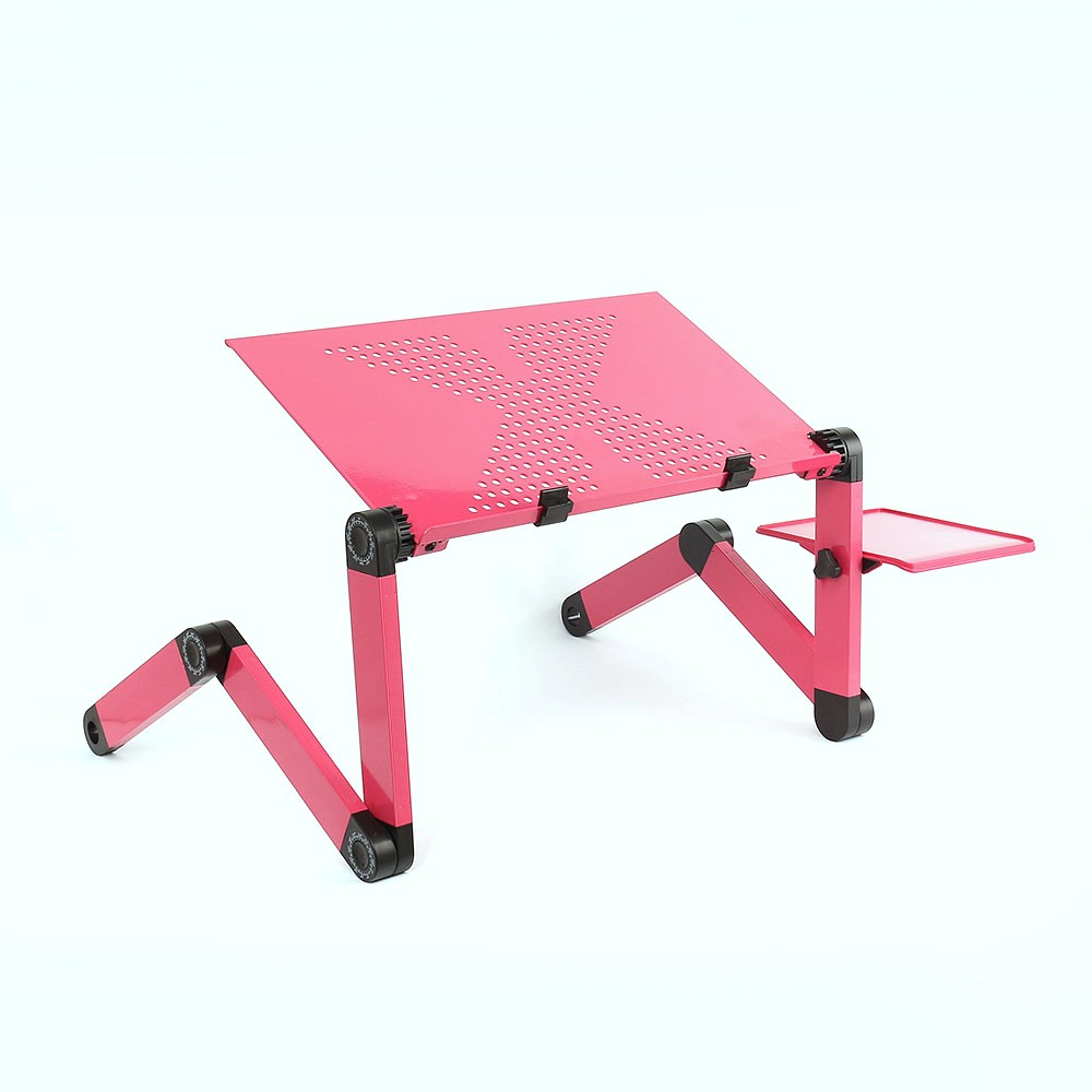 고급 각도조절 노트북 책상 좌식 테이블 42x26 핑크 폴딩 베드 트레이 원룸 테이블 휴대용 책상