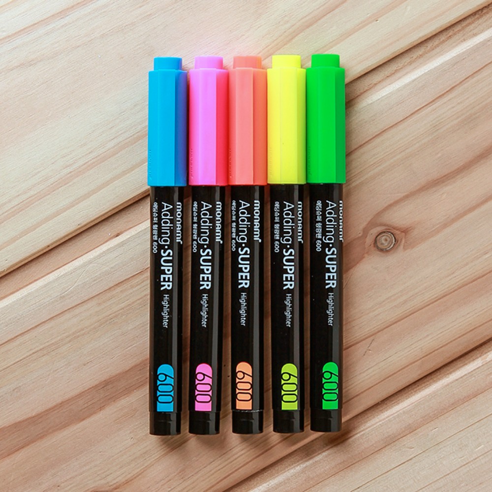 Oce 선명한 진한 5색 형광펜 색칠펜 학생 필기류 마크 색칠