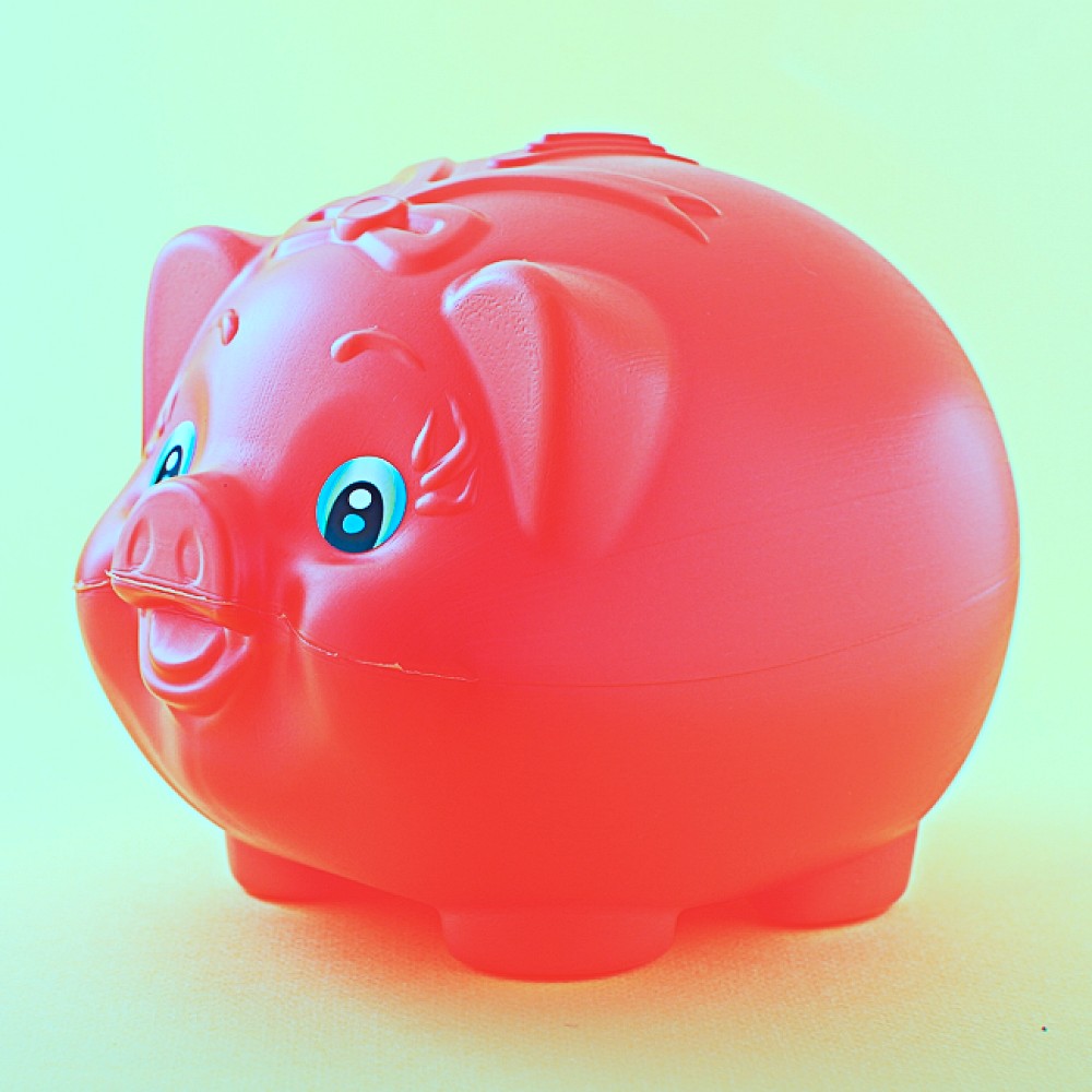 Oce 귀여운 빨간 돼지 저금통 특대 동전 보관함 기부 저금통 사랑의 저금통