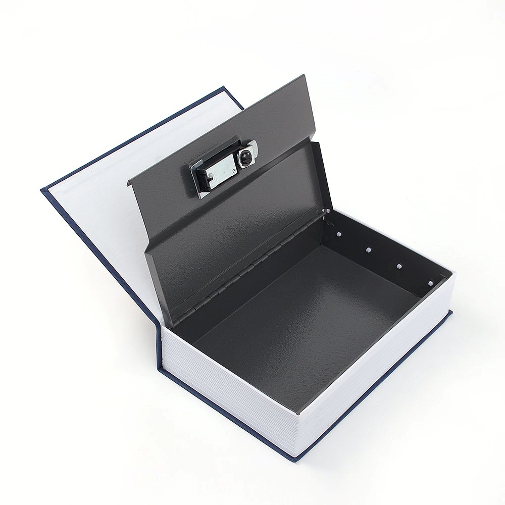 Oce 가정용 소형 책장 비밀 금고 열쇠 16x24cm 네이비 개인 안전 금고 savingsbox 패물 상자
