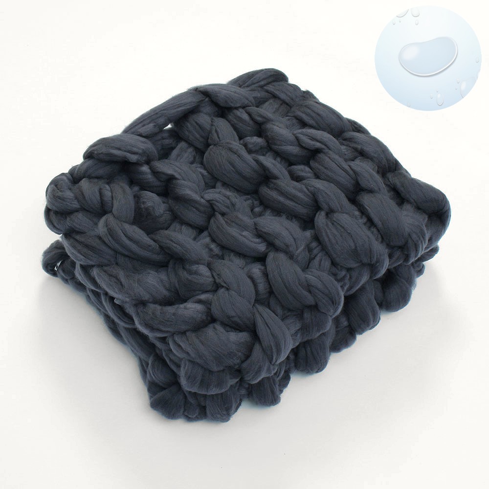 왕뜨개질 침대 담요 이불 다크네이비 80x100 인테리어 블랑켓 차박 캠핑 블랭킷 얇은 수면 담요