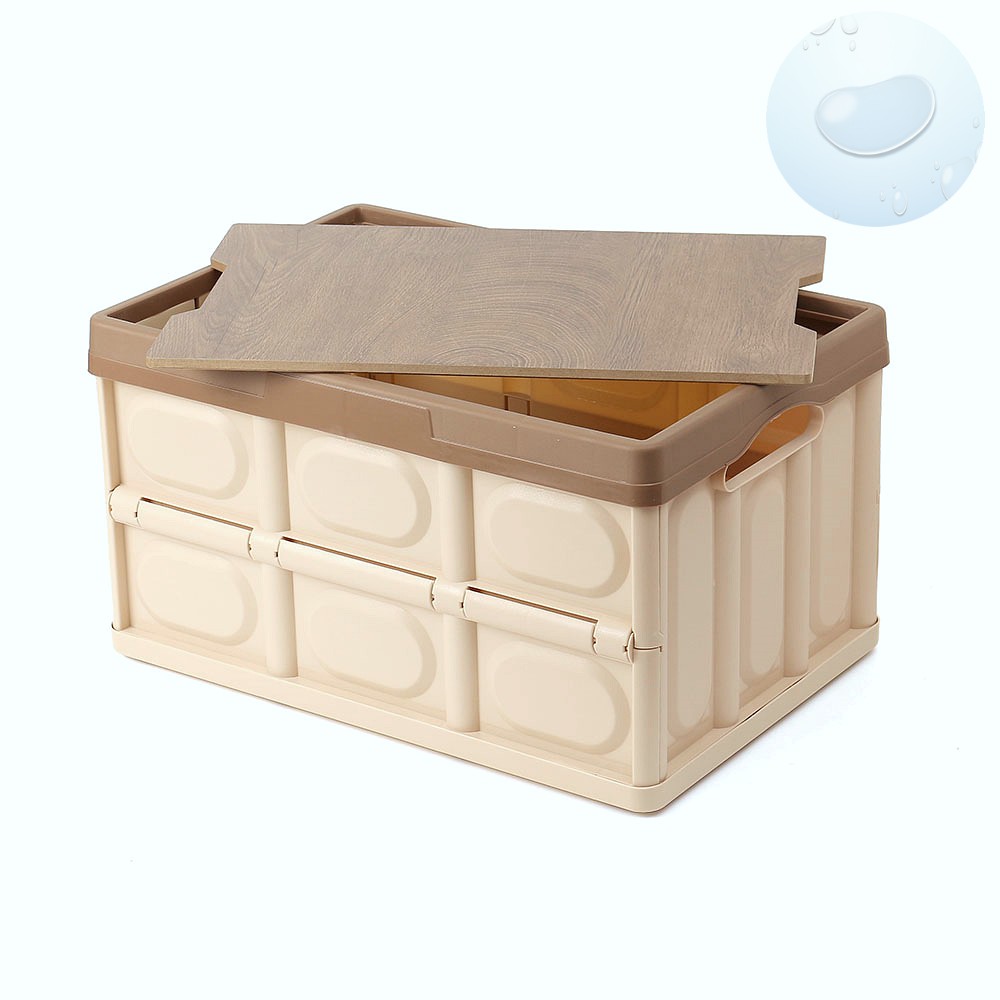 캠핑 스토리지 접이식 폴딩 박스 베이지 55L 피크닉 체어 차박 정리함 우유 박스 의자