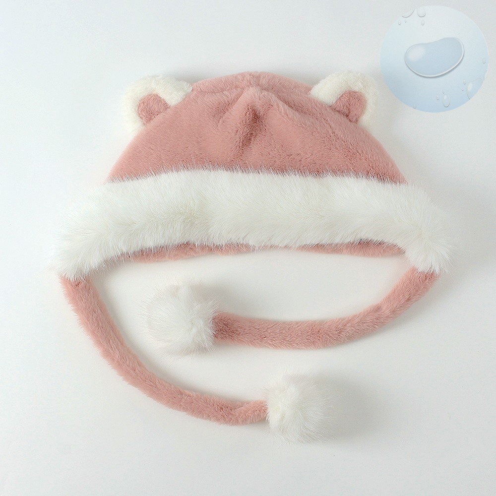 귀여운 따뜻한 귀덮개 털 모자 핑크 방한 뽀글이 귀마개 귀보온 귀달이
