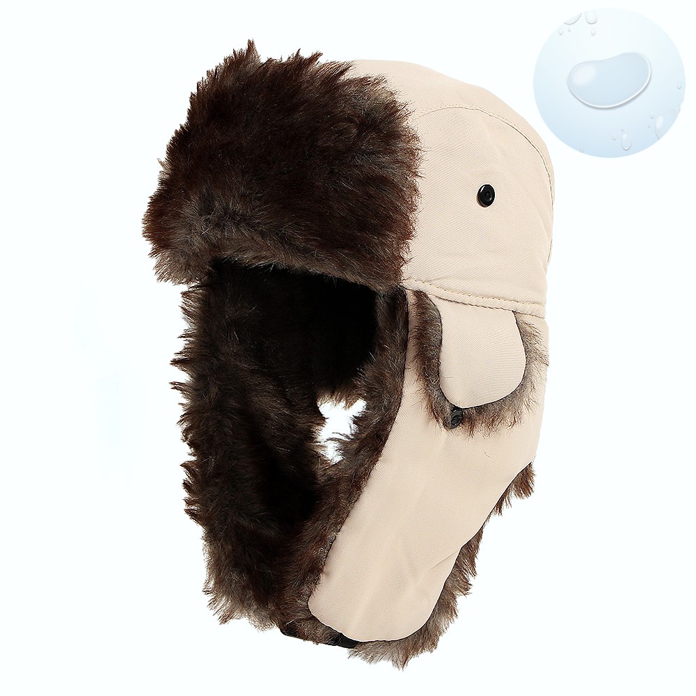 Oce 패션 따뜻한 귀덮개 털 모자 베이지 겨울 등산 모자 윈터 캡 이어머프햇