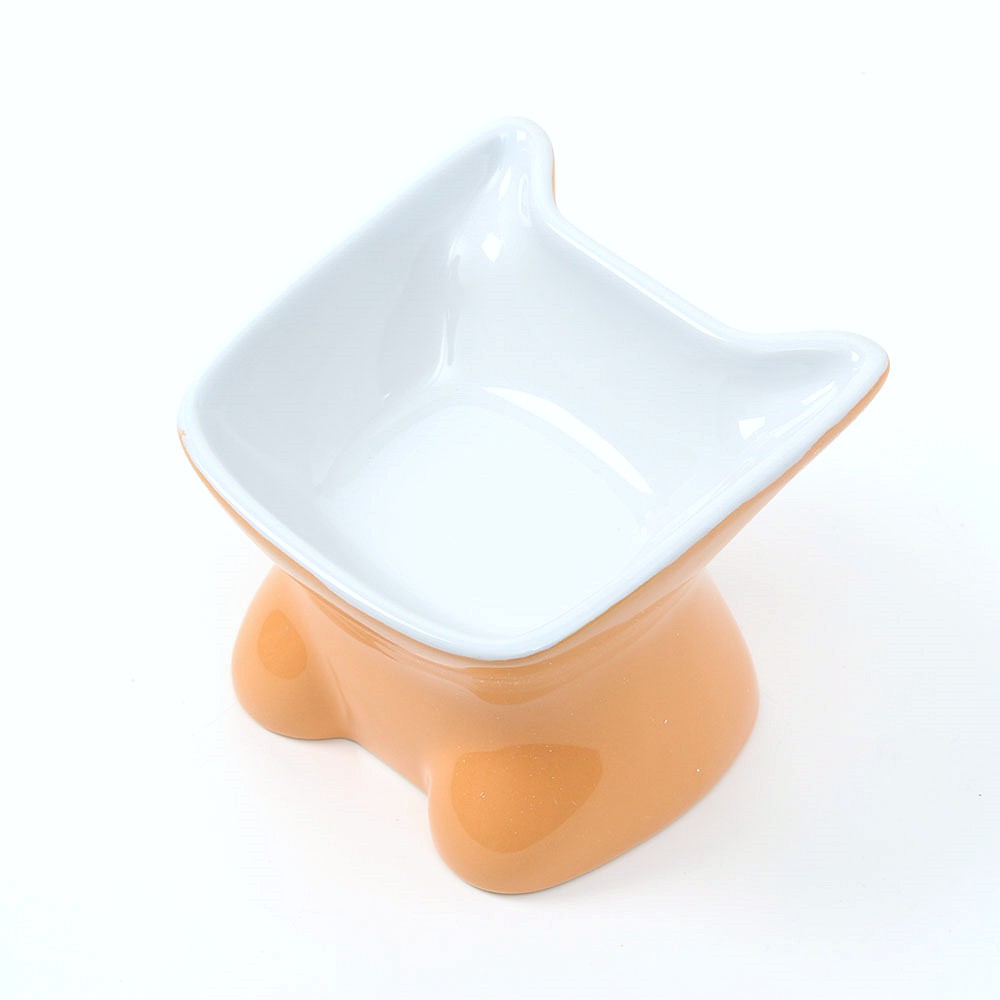 Oce 세균 적은 사료 그릇 오렌지 애견 물그릇 반려동물 식기 세라믹 식기