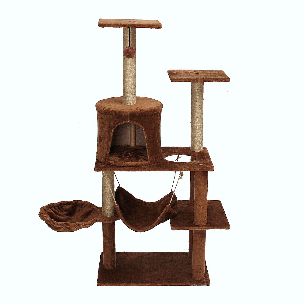 Oce 고양이 나무 놀이터 스크래처 135cm 브라운 고양이 가구 집 장난감 완구 켓워커 타워