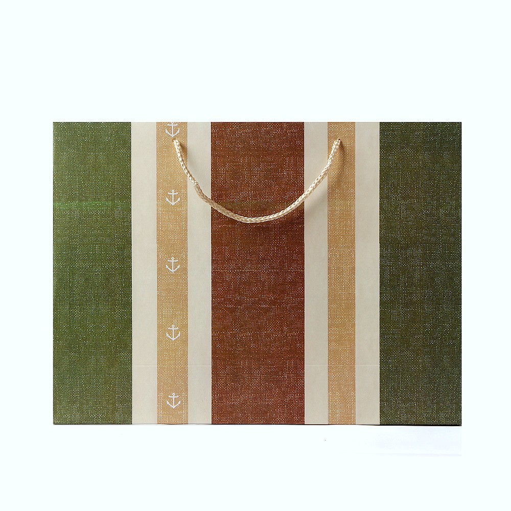Oce 줄무늬 두꺼운 종이 쇼핑백 10p 42x31 포장 가방 가로 봉투 봉지 손잡이 쇼퍼백