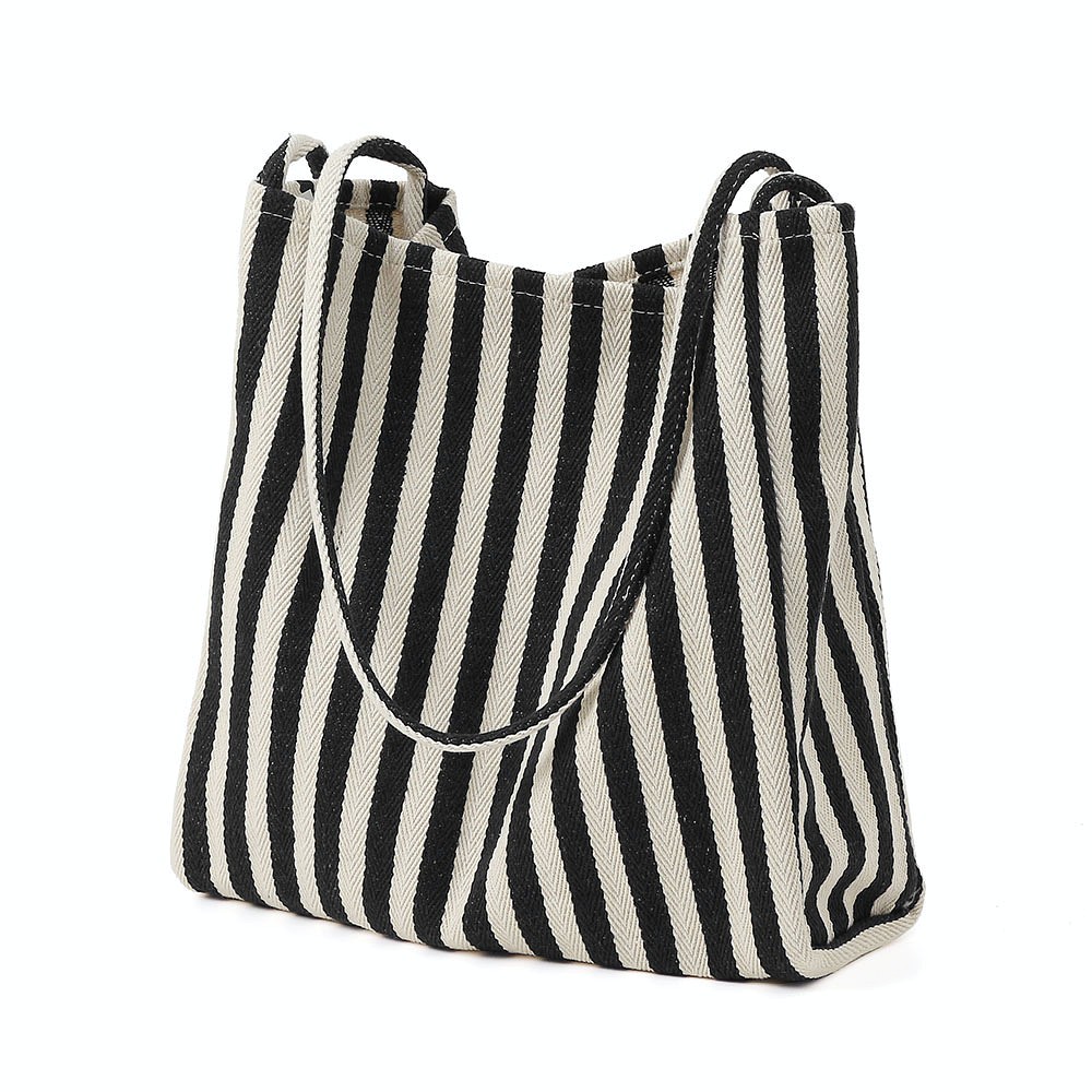 Oce 가벼운 캔버스 데일리 숄더백 블랙줄무늬 사각 기저귀 가방 행낭 보부상 백 리사이클 단체 가방