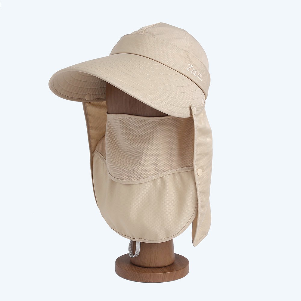 Oce 천 마스크 산책 모자 베이지 썸머햇 여름 귀달이 모자 밀리터리 정글 썬캡