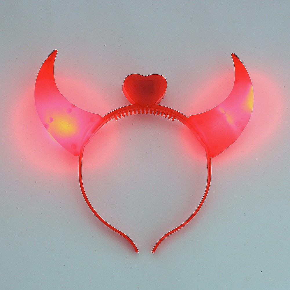 Oce 데블 파티 헤어밴드 야광 머리띠 귀여운 특이한 머리띠 야광 머리 밴드 LED 헤드밴드