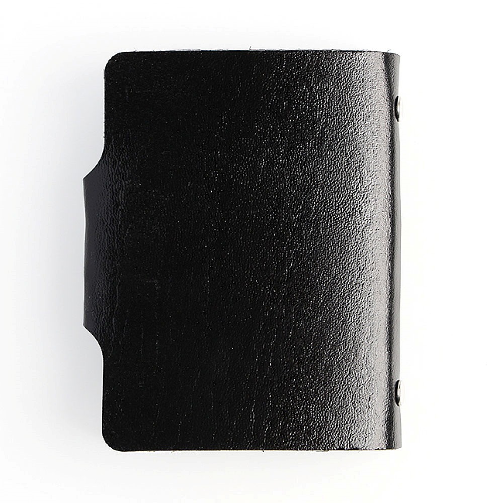 Oce 단추 레더 신분증 얇은 지갑 블랙 빈티지 지폐 클립 신분증 지퍼 포켓 달러 wallet