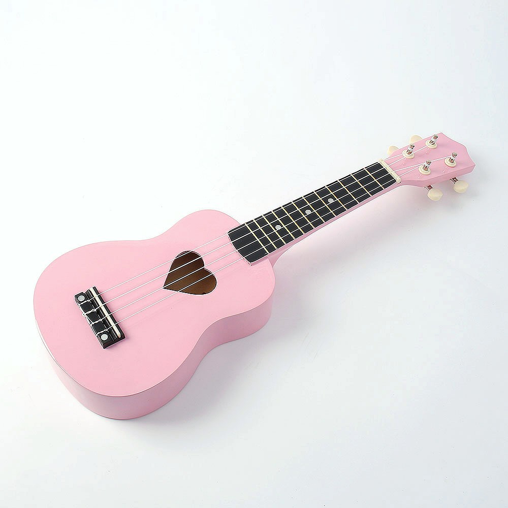 Oce 포플러 소형 기타 우크렐레 소프라노 핑크하트 ukulele 재밌는 현악기 하와이 기타