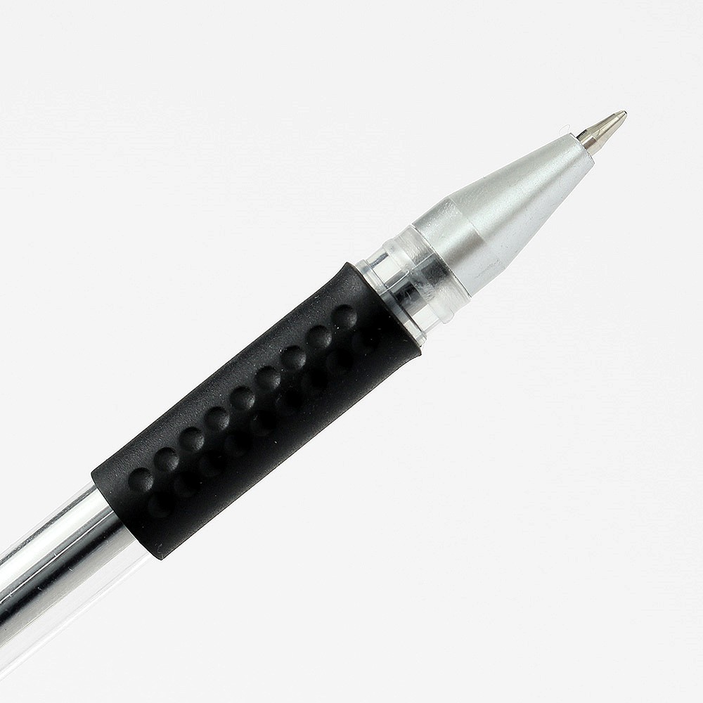 Oce 고급 뚜껑 부드러운 볼펜 100p 0.5mm 블랙 고무 그립 볼팬 다이어리 펜슬 사은품