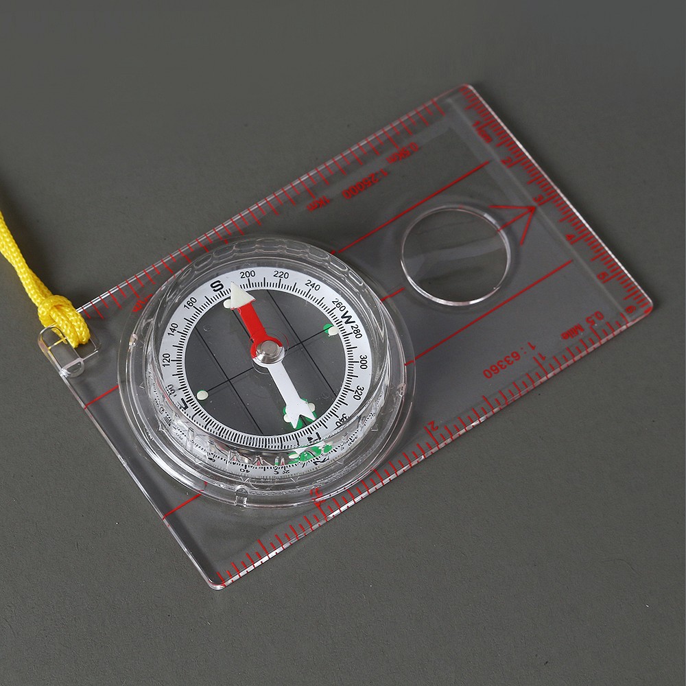 Oce 확대경 눈금자 지도분석 나침반 10x6 compass measure 실거리 환산 눈금자 접이식 나침반