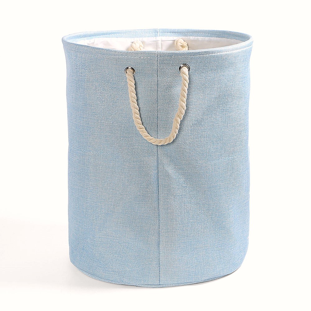 Oce 접이식 패브릭 옷정리 바구니 블루 세탁물 가방 예쁜 빨래통 소품통 폴딩 바스켓 베이비장
