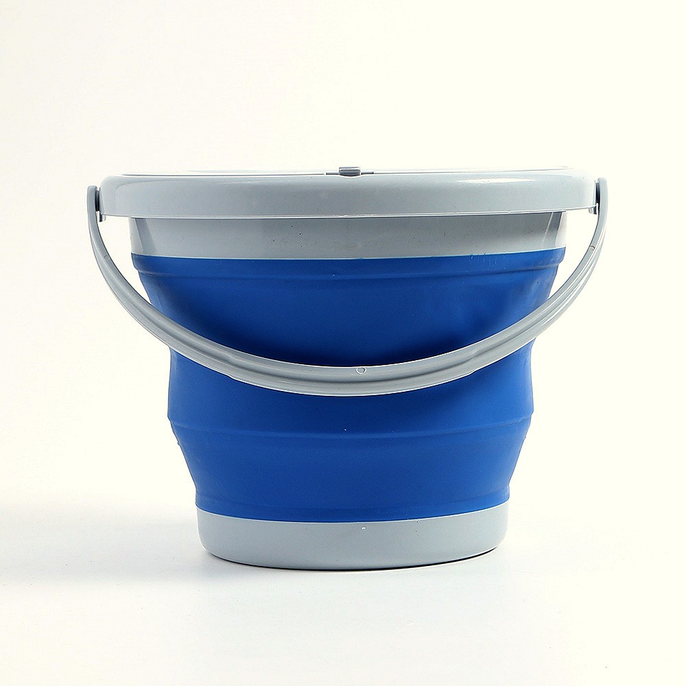 Oce 접이식 캠핑 물통 뚜껑 바구니 5L 블루 휴대용 바케스 물동이 설거지통 낚시통 들통